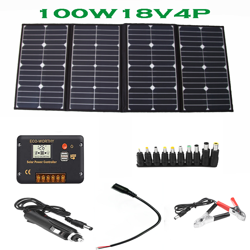 Portable 100 Watt Folding Sola - огляд і ціна Charge Controller Solar