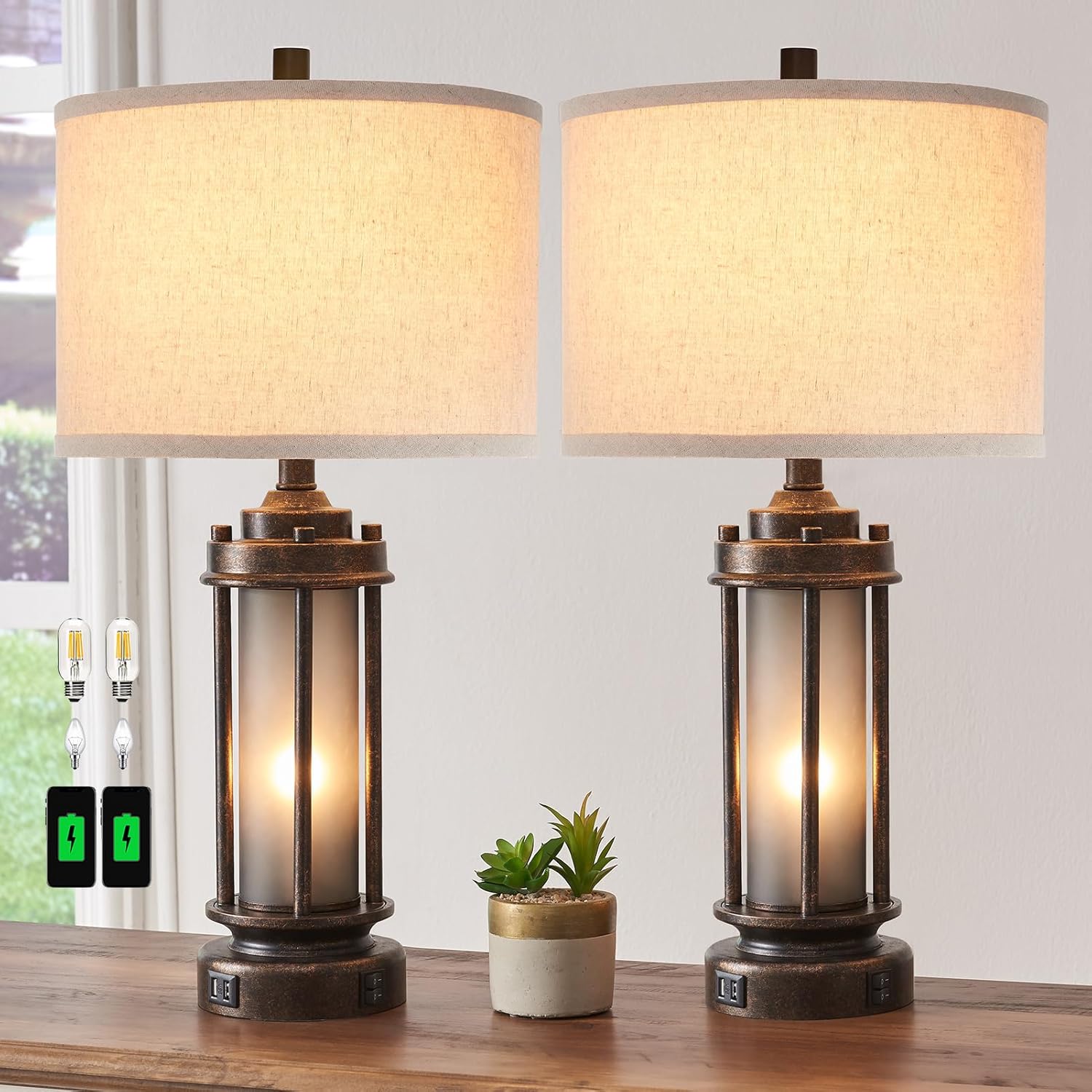 Set of 2 Farmhouse Lamps with  - огляд і ціна Solar Lamp