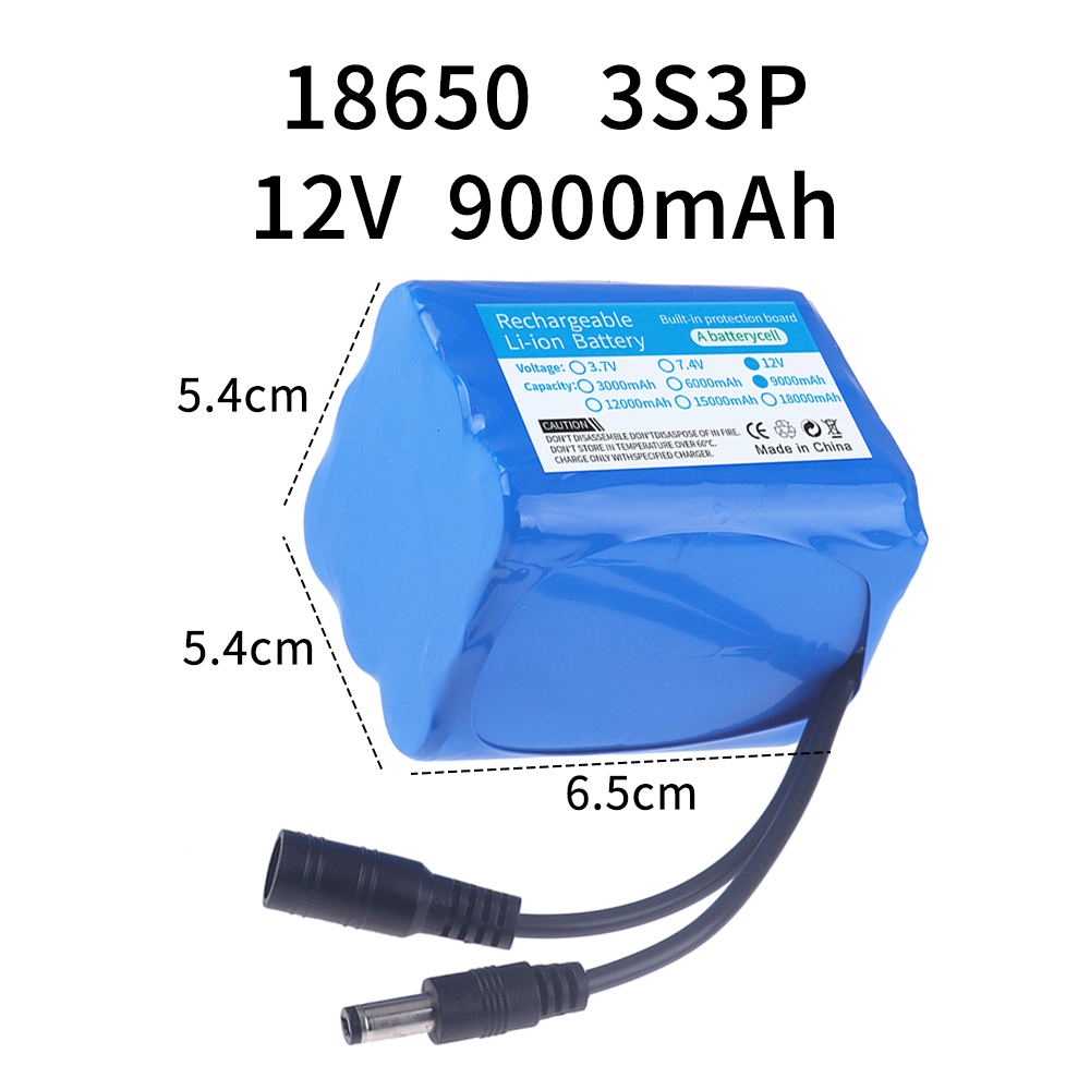 12V 9000mAh 3S3P lithium-ion b - огляд і ціна Lithium Battery 12V