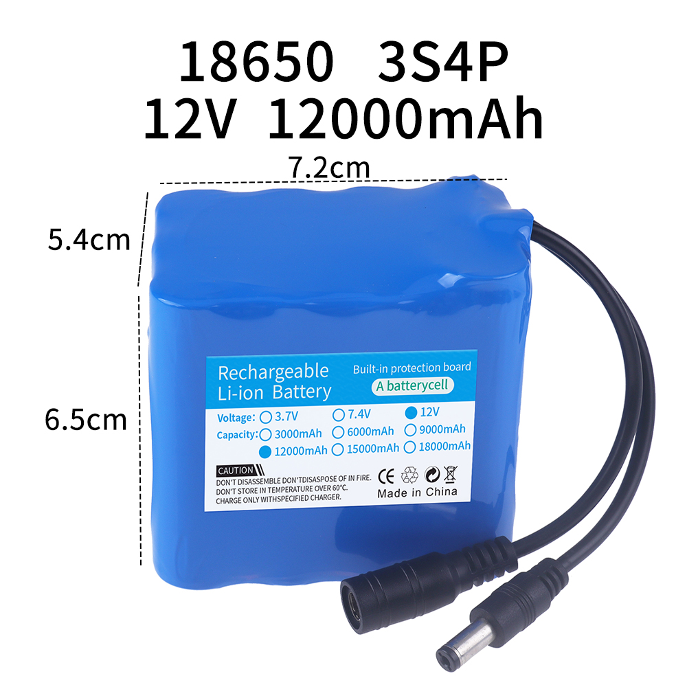 12V 12000mah Battery 3S4P Real - огляд і ціна Lithium Battery 12V